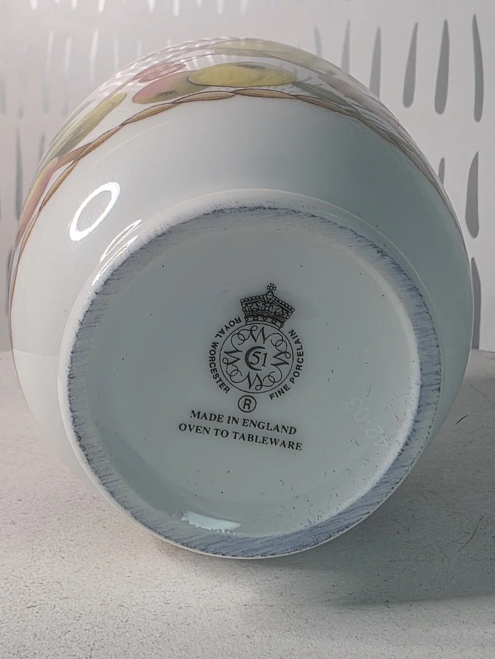 Royal Worcester Egg Coddler King Size Fruit Basket W/Original Box & Booklet